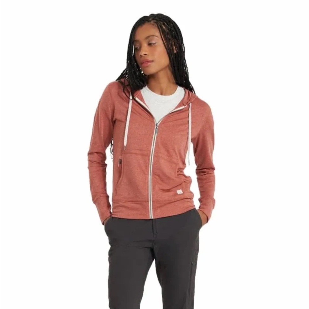 Vuori Halo Performance Hoodie in Orange Heather